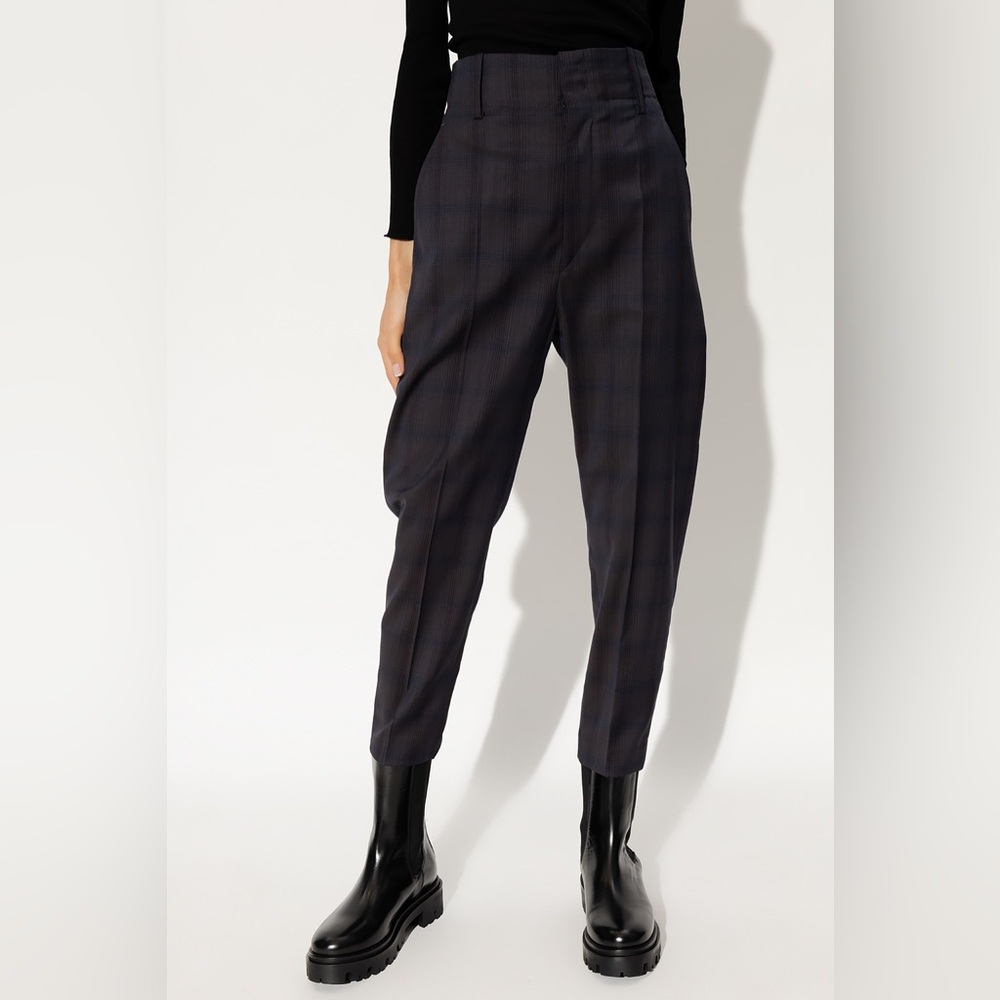 Isabel Marant Etoile Noah wool plaid tailored trouser pants